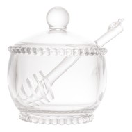 Meleira 10X10CM Com Colher Pearl De Cristal Ecológico